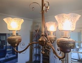 Converted Antique Gaslight Chandelier