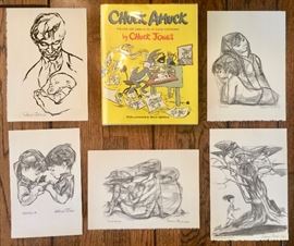 Chuck Jones.  1912-2002.  Assorted reprints hand signed in pencil.  7x10.