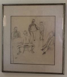 Jules Pascin.  1885-1930.  Untitled.  Charcoal on Paper.  18x16.