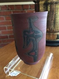 Leonard Waegell Edmonton (1916-2002) ceramic, fire opaque poly-chrome vesel