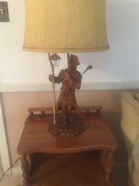 Wooden Golf lamp, vintage 1956