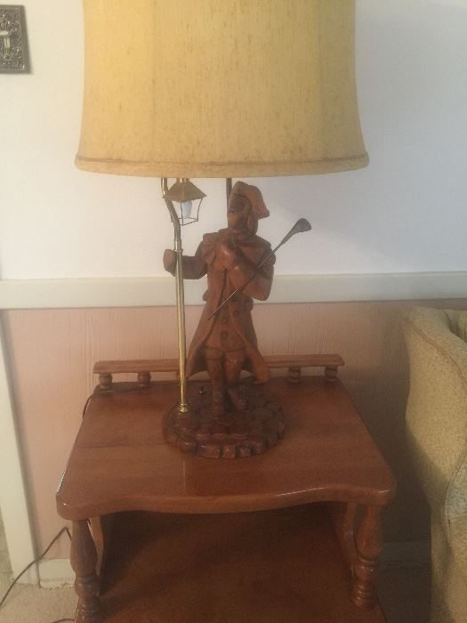 Wooden Golf lamp, vintage 1956