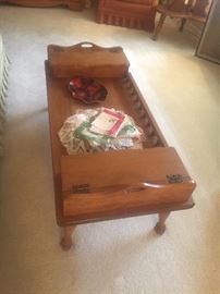 1956 Cal Shops Co. Maple coffee table with 2 compartments