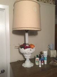 Milk glass lamp