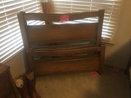A Brandt solid oak 1960's Twin Beds