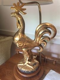 Sascha Brastoff Unusual Rooster lamp signed, vintage 1950's!