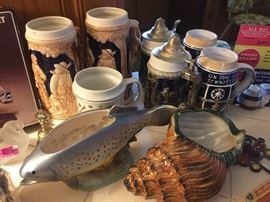 Vintage German beer steins