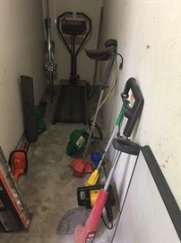Yard tools and treadmill