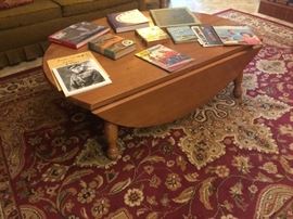 Cal Shops 1956 maple round drop leaf coffee table