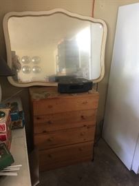 French provincial mirror and small chest