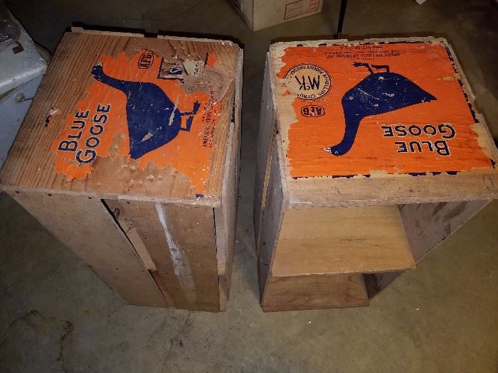 Blue Goose Antique Wooden Crates