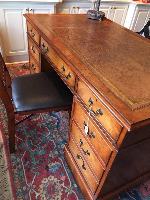 antique desk w/ leather top