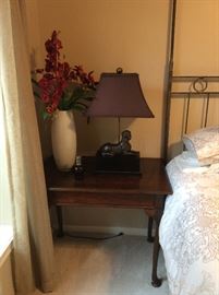 Antique English Side Table with Queen Anne Legs