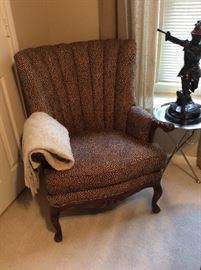 Fantastic Antique Barrel Back Upholstered Chairs in Leopard!