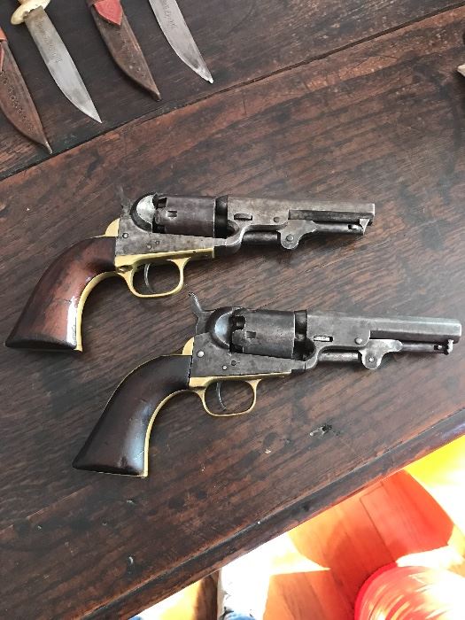 Two Antique Colt Revolvers - being sold separately - one is a London pocket model -especially rare -both manufactured 1849.  