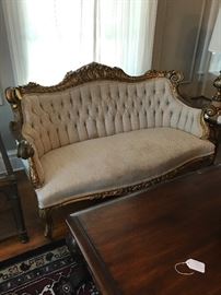 Three pieces included in this fabulous very old settee and two matching chairs 