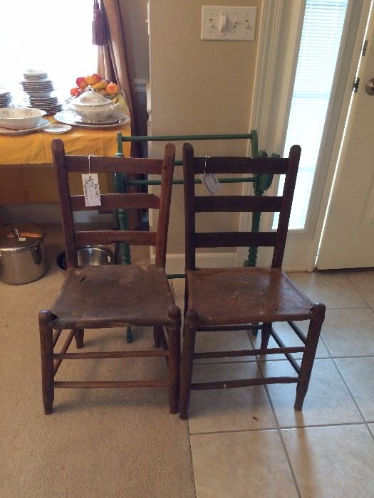 #10 (2) ladder back chairs $30 ea.