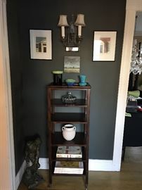 Milling Road wood shelving on wheels. Pottery, art.
