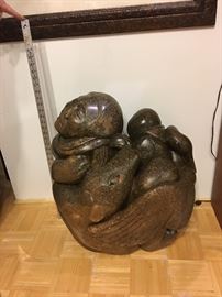 Huge Heavy Brazilian Soapstone sculpture  by artist Abraham Anghik Ruben