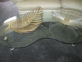 GLASS TOP COFFEE TABLE AND DECOR