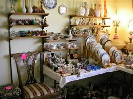 Paperweights, Organ Bench, Side Chair, Collector Plates