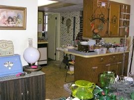 Bread Box, Utensils, Kitchen Stool, Rooster Welcome Sign