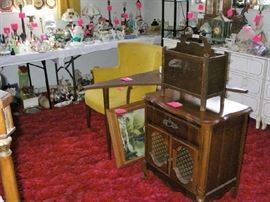 Magazine Rack, Mid Century Modern Corner Table, Drexel Nightstand