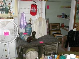 Picture Frames, Desk, Fan