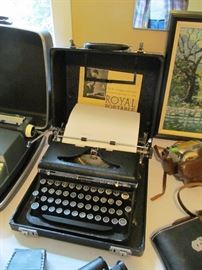 vintage Royal typewriter with glass top keys