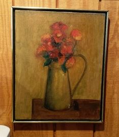 Original signed Beverly Y painting - one of many works by her - including collage, assemblage, watercolors and oil paintings