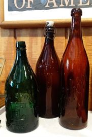 Original antique Saratoga Springs glass mineral water bottles