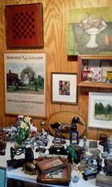 Original Beverly Y oil painting, antique checkerboards