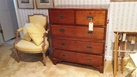 Period mahogany campaign chest - amazing figuring