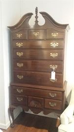 Ethan Allen bonnet-top chest-on-chest