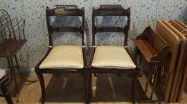 Pair early 19th century Regency rosewood chairs, finest quality