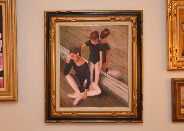 BUY IT NOW!  Lot #314, Original Framed Artwork / Painting (2 Ballet Dancers), $60