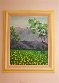 BUY IT NOW!  Lot #312, Original Framed Artwork / Painting (Mountain Meadow), $60