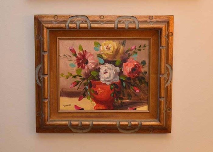 BUY IT NOW!  Lot #315, Original Framed Artwork / Painting (Floral Still Life), $45