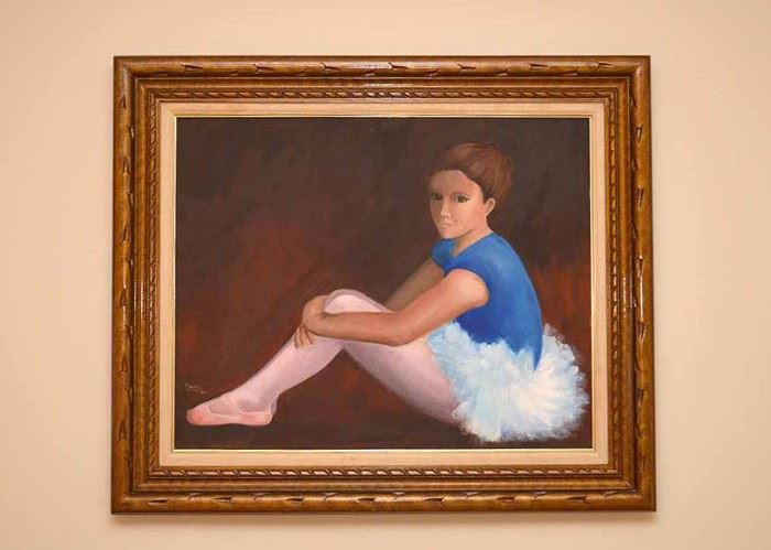 BUY IT NOW!  Lot #317, Original Framed Artwork / Painting (Ballerina), $75