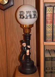 BUY IT NOW!  Lot #329, Vintage Bar Lamp (Man at Lamp Post), $25
