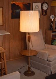 SOLD--Lot #335, Vintage Floor Lamp Table, $25