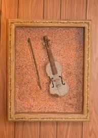 SOLD--Lot #336, 3-D Violin Artwork, $15