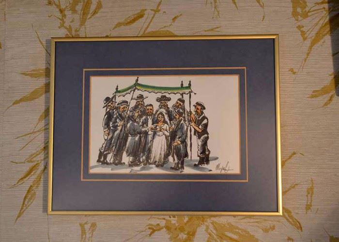 Framed Original Artwork (Jewish Wedding)