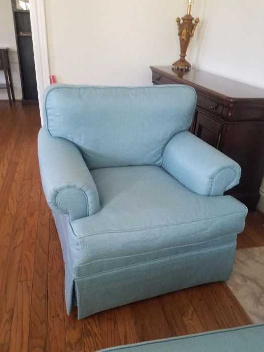 Matching newly upholstered club chair
