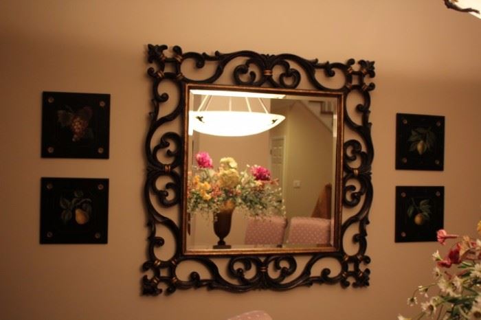 Framed Decorative Mirror and Decorative