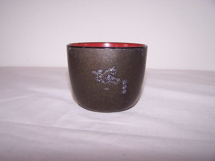 lacquer cup signed