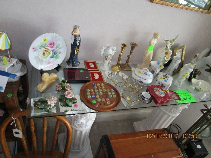 Brass, China, Plates, games, angel collection, etc.