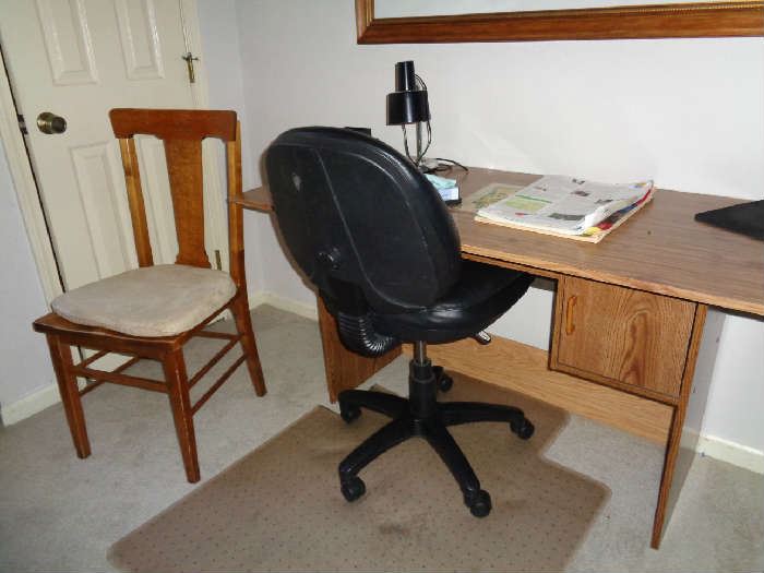 small desk, vintage chair & office chair
