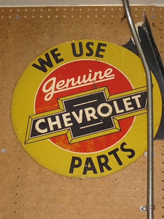 Vintage Sign, Chevrolet Parts 