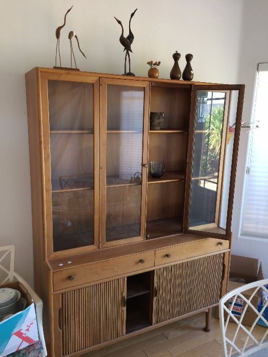 Mid Century cabinet with Tambour doors Drexell Kipp Stewart  and Danish Modern Smalls